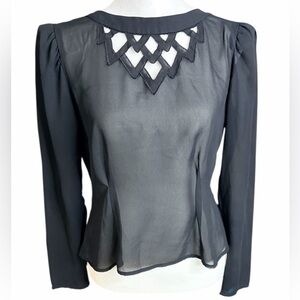 Chic Black Sheer Women's Blouse